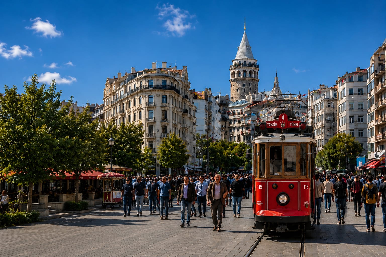 Taksim Meydanı ve şehir ışıkları